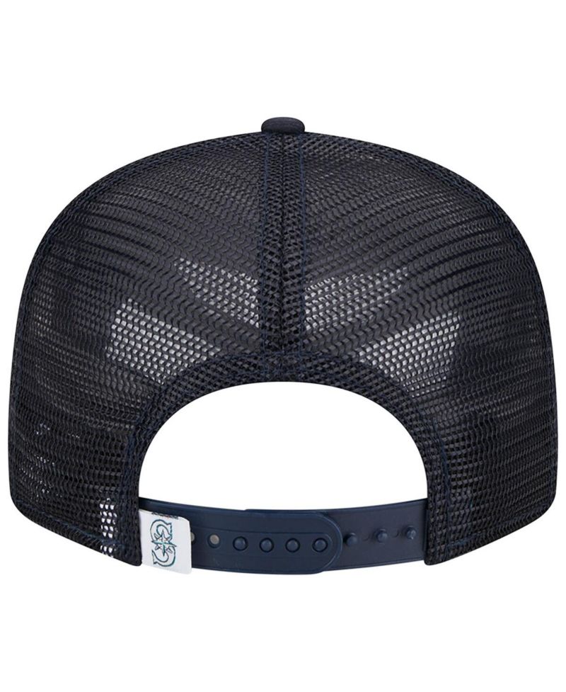 Men's Navy Seattle Mariners Team Color Trucker 9FIFTY Snapback Hat