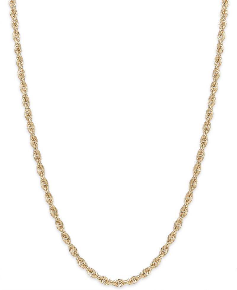 Rope Chain (1-3/4mm) Necklace Collection in 14k Gold