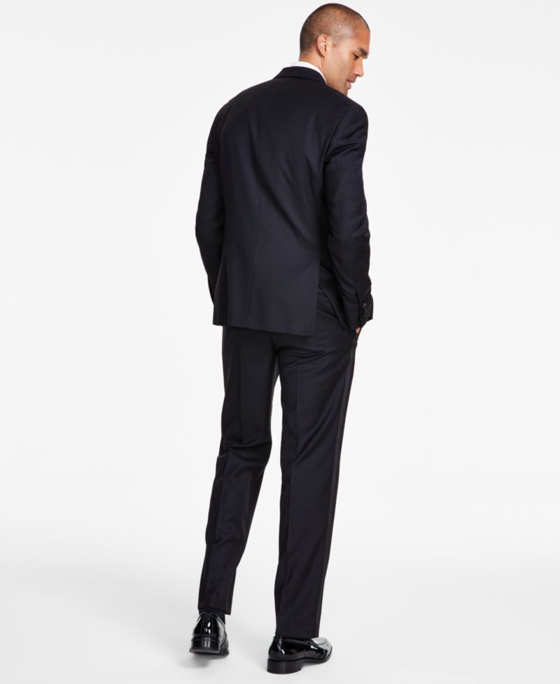 Men's Classic-Fit Stretch Black Solid Tuxedo Separates