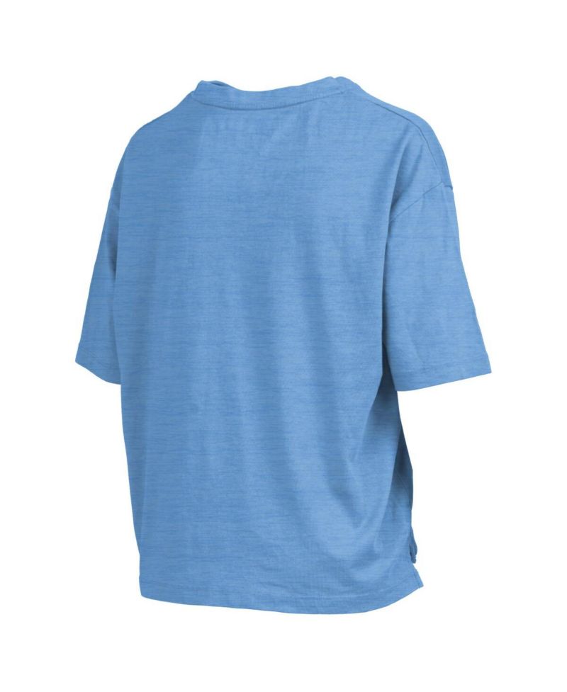Women's Carolina Blue North Carolina Tar Heels Nelson Arch Over Logo Waist Length Oversized Slub T-Shirt