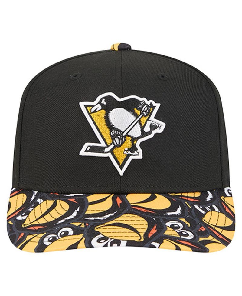 Men's Black Pittsburgh Penguins Mascot Visor 9SEVENTY Adjustable Hat