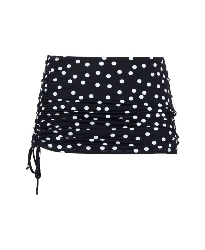 Women's Polka Dot Assymetrical Adjustable Tie Bikini Skirt Bottom
