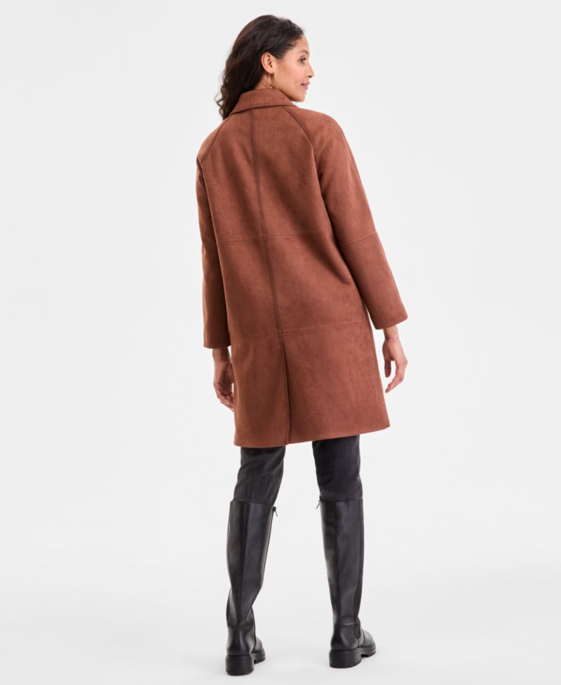 Women's Button-Front Faux-Suede Jacket