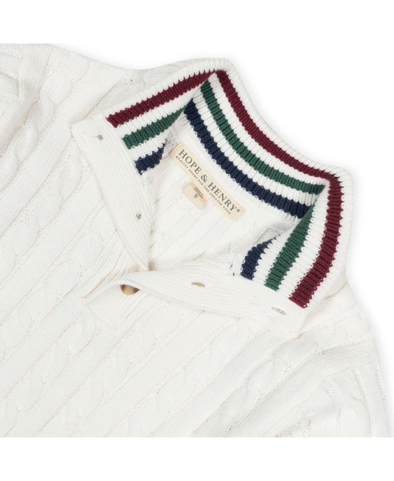 Baby Boys Hope and Henry Mock Neck Cable Sweater with Buttons