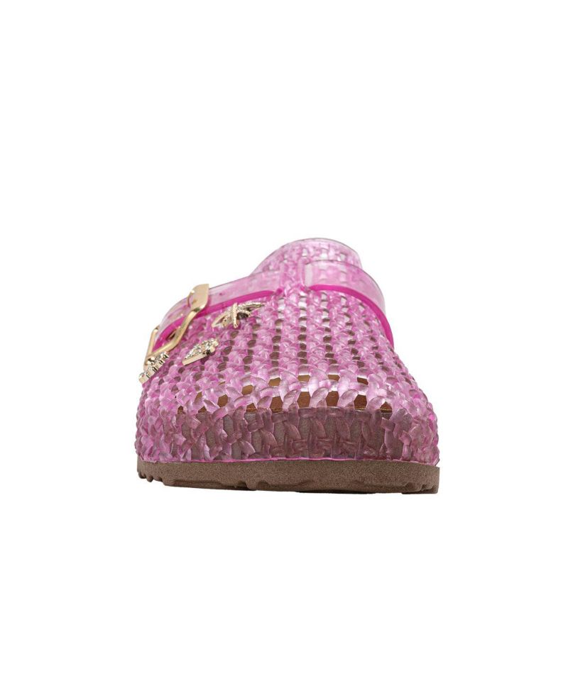 Girls Footbed Jelly Clogs - Easy Slip-On Design with Buckle and Charms