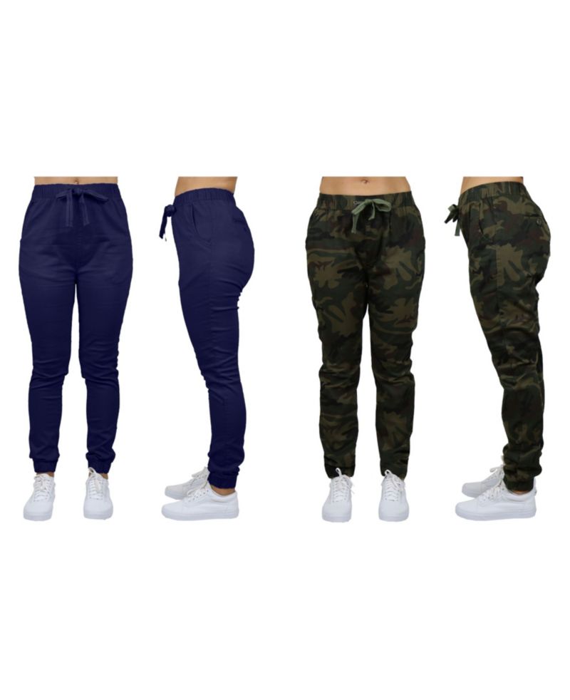 Women's Basic Stretch Twill Joggers, Pack of 2