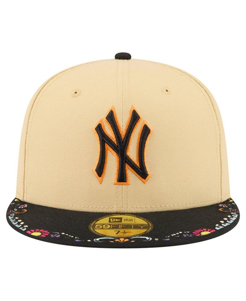 Men's Light Beige New York Yankees Two-Tone Embroidered Visor 59FIFTY Fitted Hat