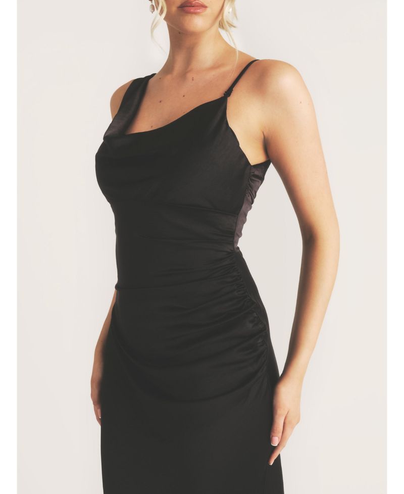 Cowl Front Asymmetric Bridesmaid Dress