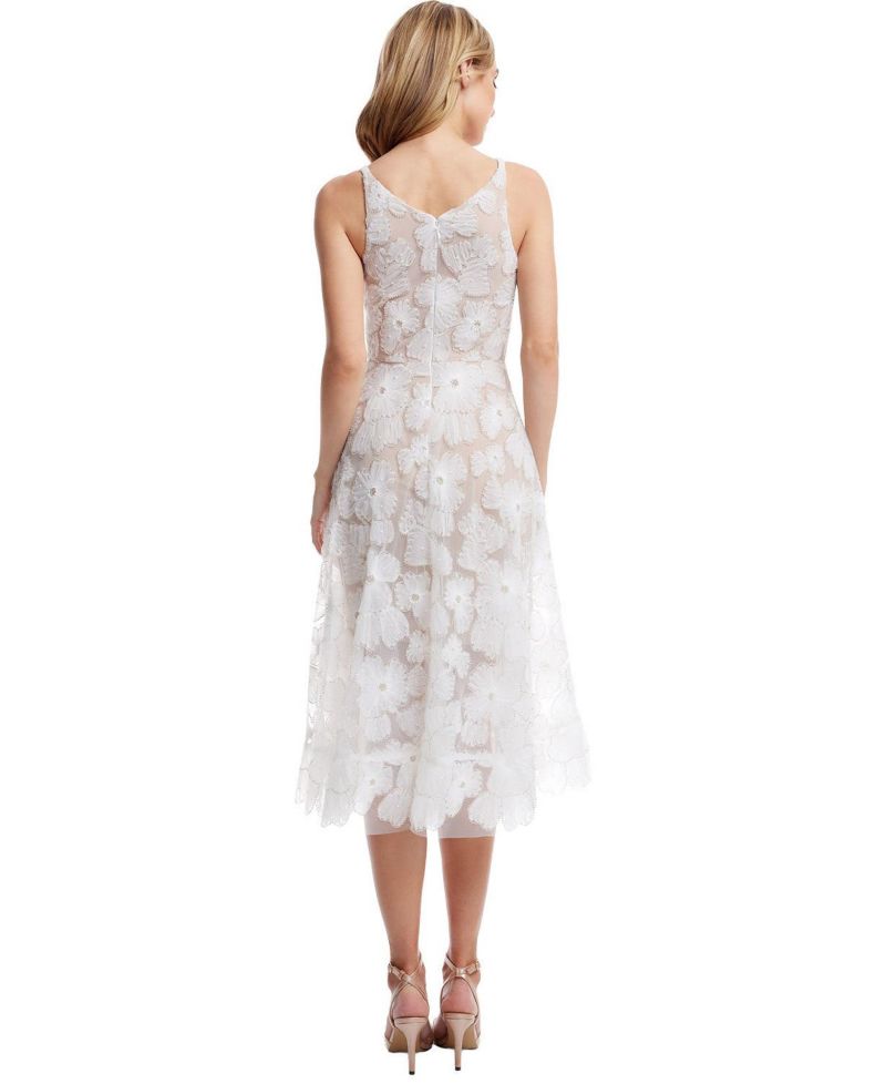 Women's Blair 3D Floral Embroidered Midi Fit and Flare Dress