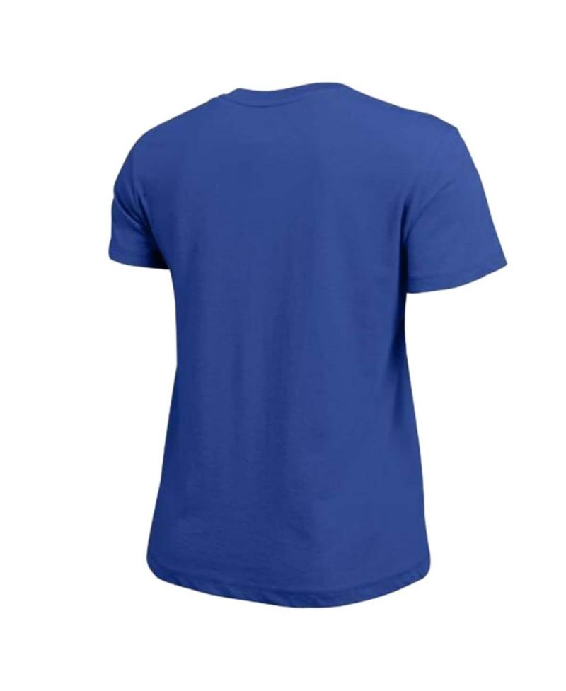 Women's Royal Buffalo Sabres Arch Mascot Logo T-Shirt