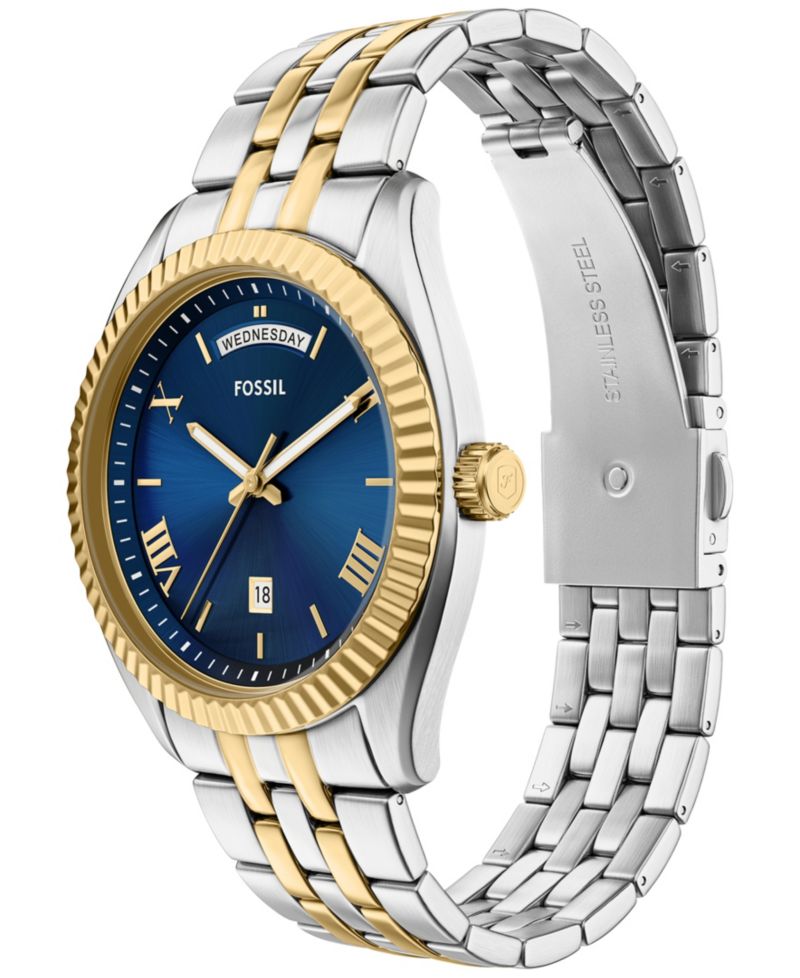 Men's Campbell Three-Hand Day-Date Two-Tone Stainless Steel Watch, 42mm