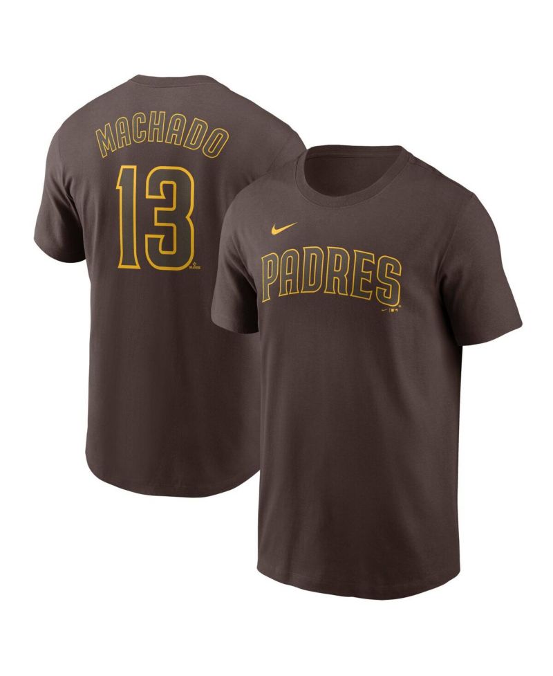Men's Manny Machado Brown San Diego Padres Fuse Name & Number T-Shirt