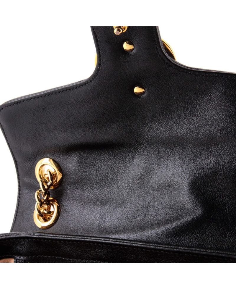 Small GG Marmont Flap Bag Diagonal Quilted GG Canvas with Leather