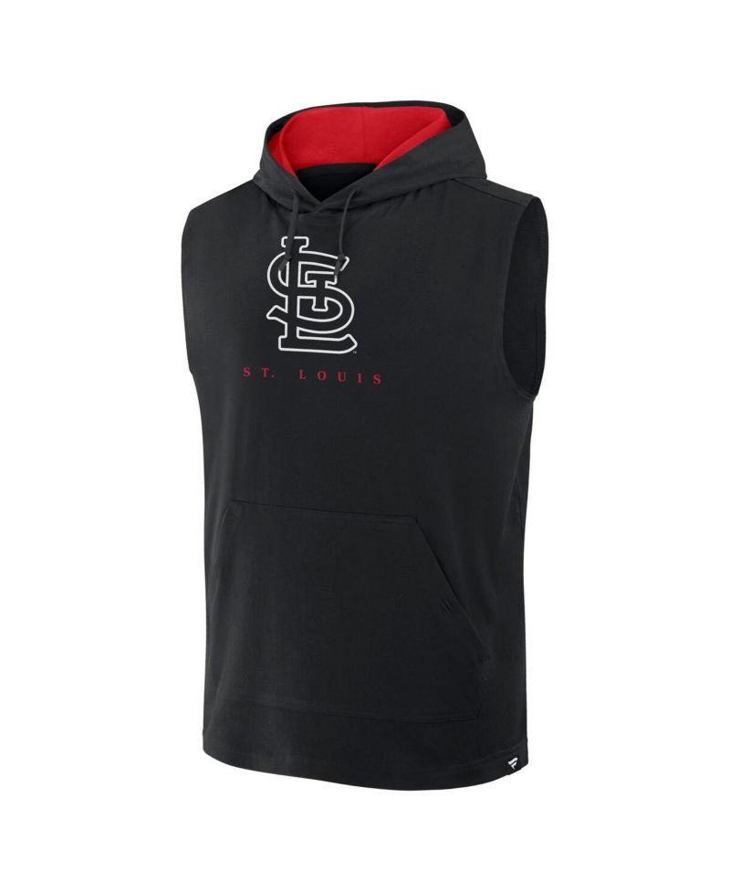 Men's Black St. Louis Cardinals Fire Speed Sleeveless Pullover Hoodie