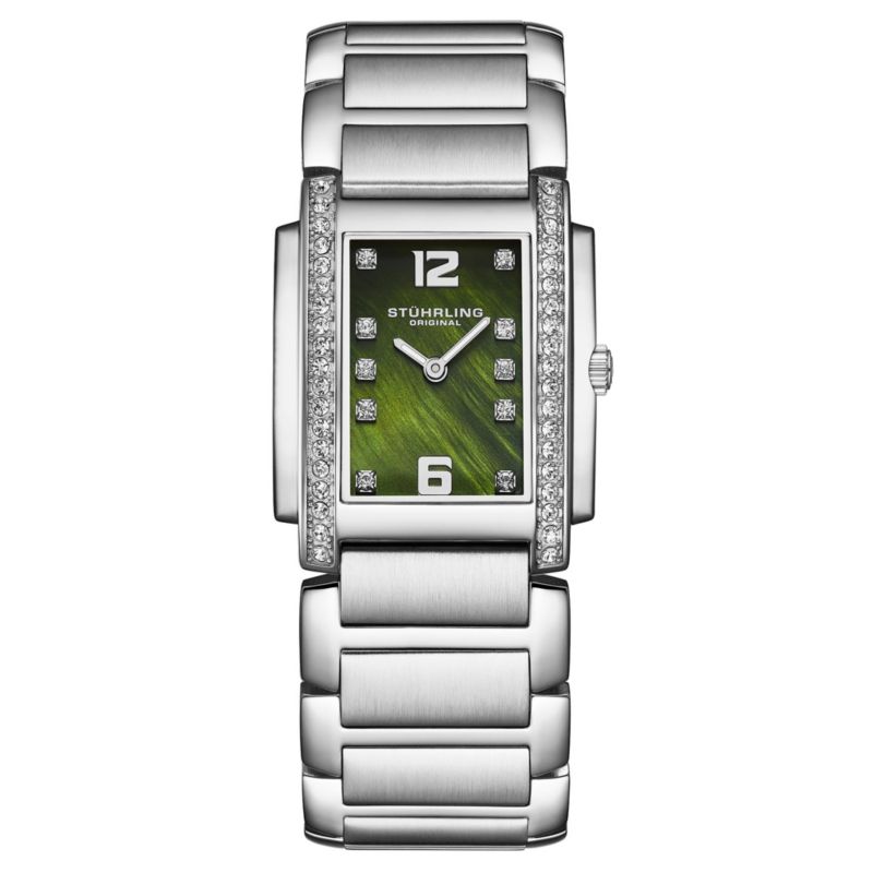 Serafine 4089.3 Women s Rectangular Quartz Watch, Mother-of-Pearl Dial & Swarovski Crystal Bezel