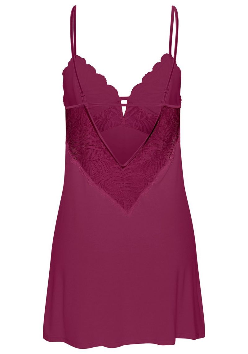 Women's Viscose Back Cutout Lace Everyday Comfort Negligee