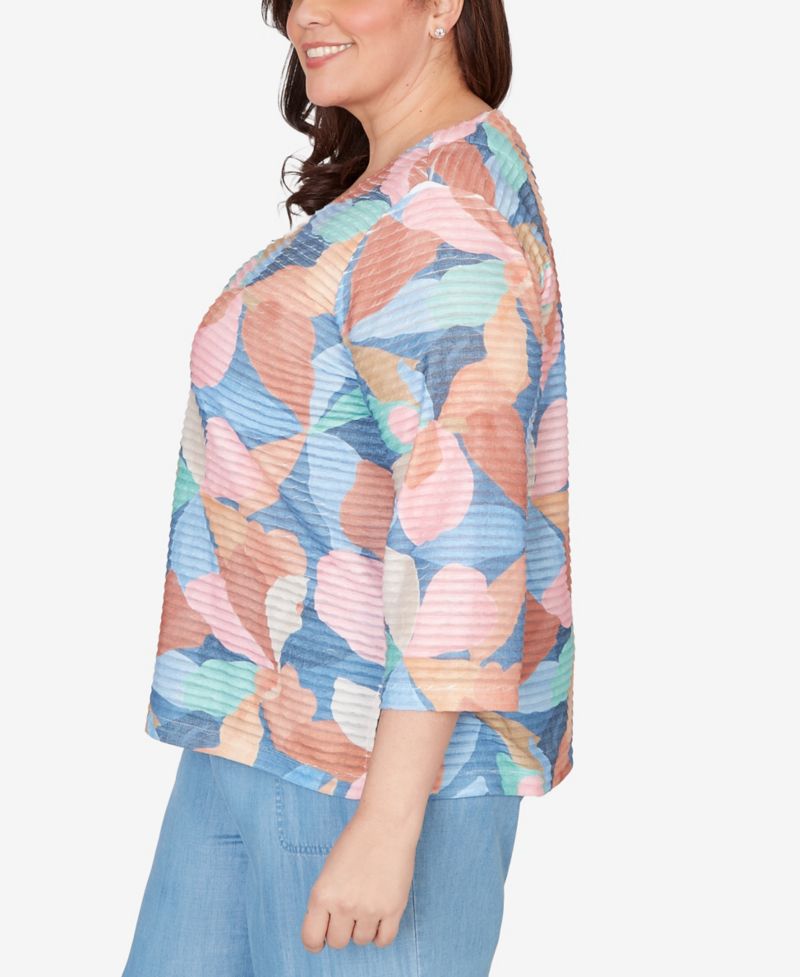 Plus Size Beachcomber Abstract Floral V-Neck Top