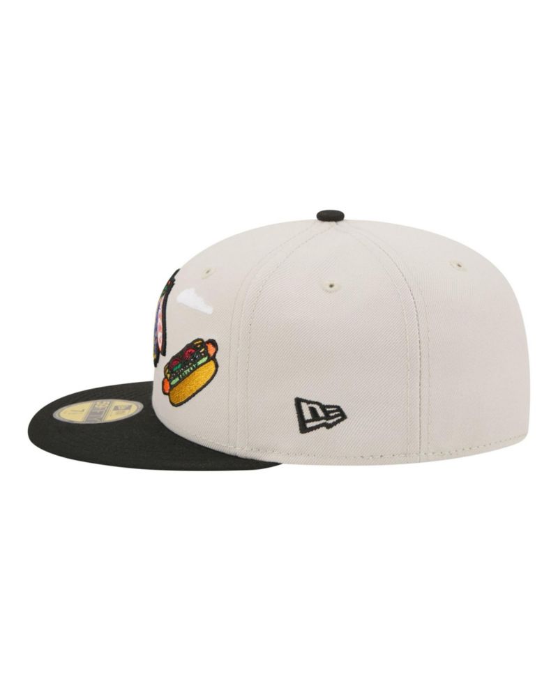 Men's Tan/Black Chicago Blackhawks Localized City Icon 59FIFTY Fitted Hat