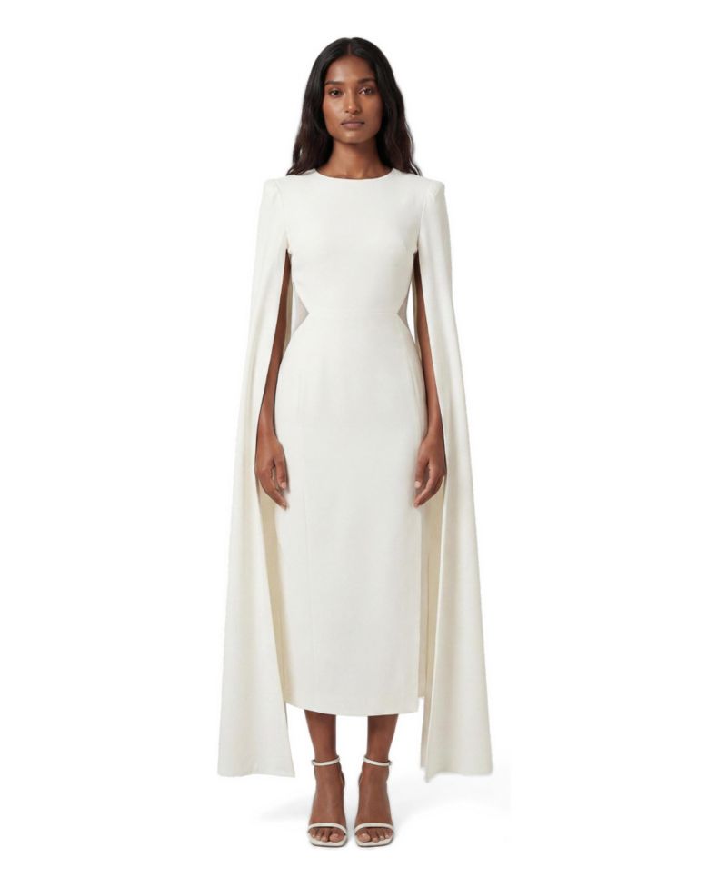 Women's Cape Mesh Midi Dress