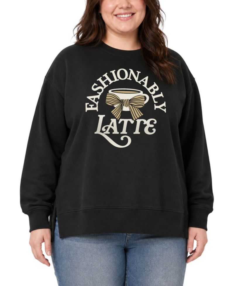 Plus Size Oversized Crewneck Fleece Sweatshirt
