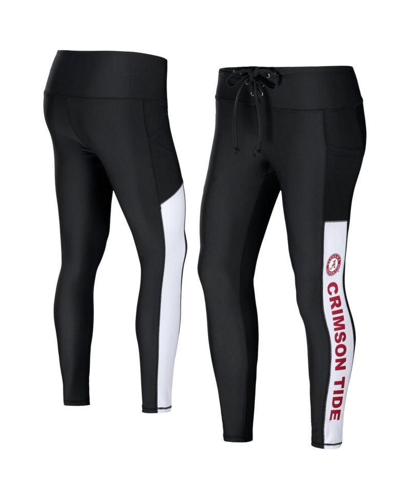 Women's Black Alabama Crimson Tide Rib Knit Leggings