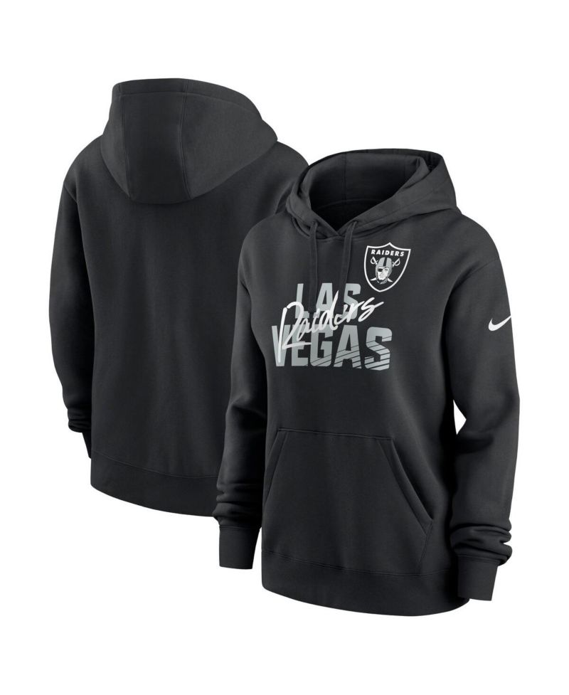 Women's Black Las Vegas Raiders Wordmark Club Fleece Pullover Hoodie