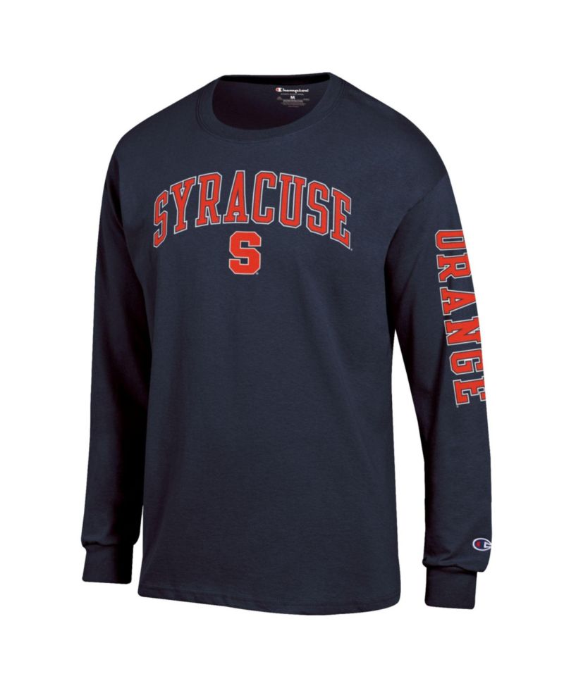 Men's Syracuse Orange Arch Over Logo 2-Hit Long-Sleeve Crewneck T-Shirt