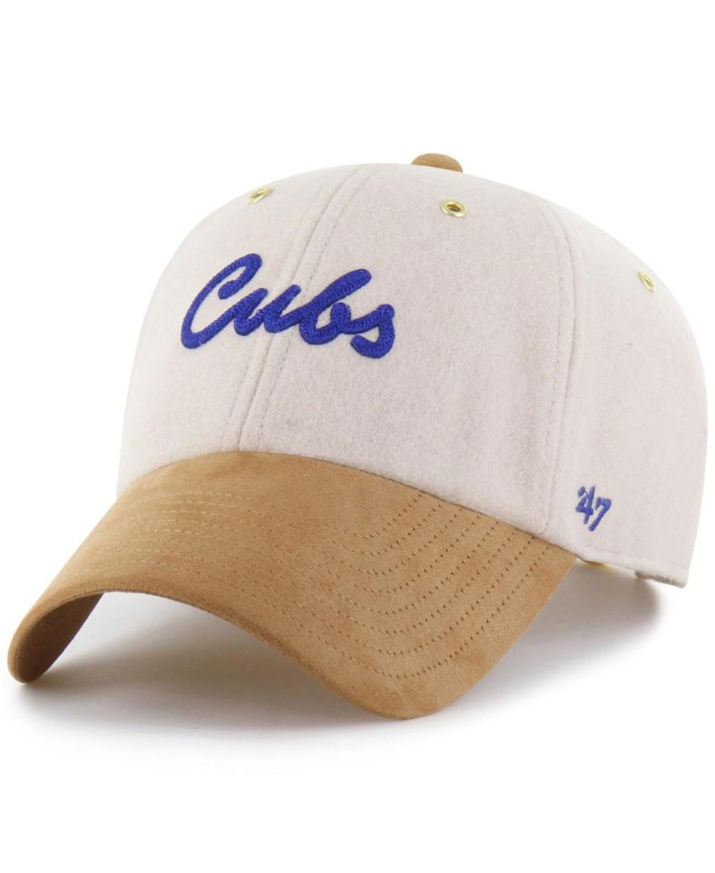 Stoney Clover Lane x Men's Natural/Tan Chicago Cubs Script Charm Clean Up Adjustable Hat