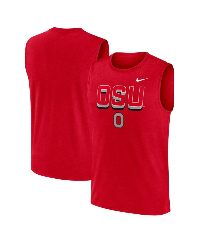 Men's Scarlet Ohio State Buckeyes Primetime Tricode Legend Performance Tank Top