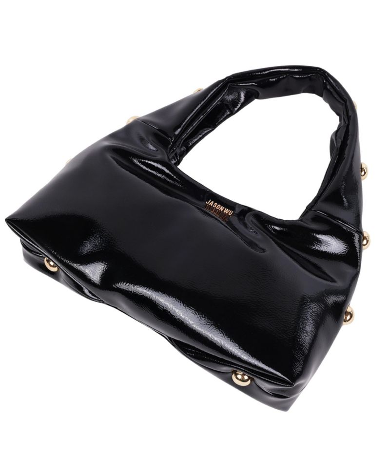 Studded Shoulder Bag in Crackled Finish