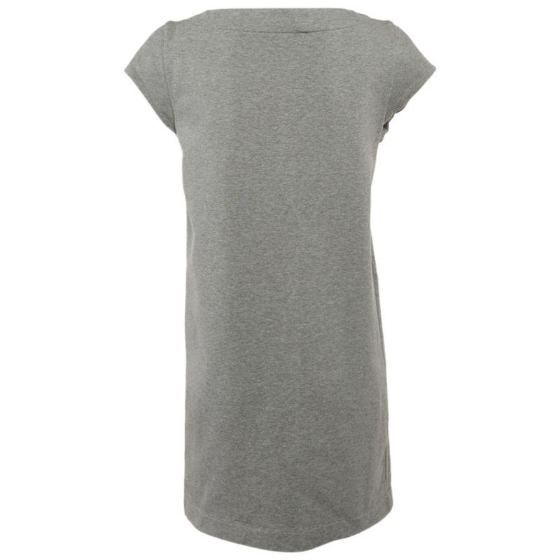 Women's Grey Logo Embellished Cotton Knit Mini Dress