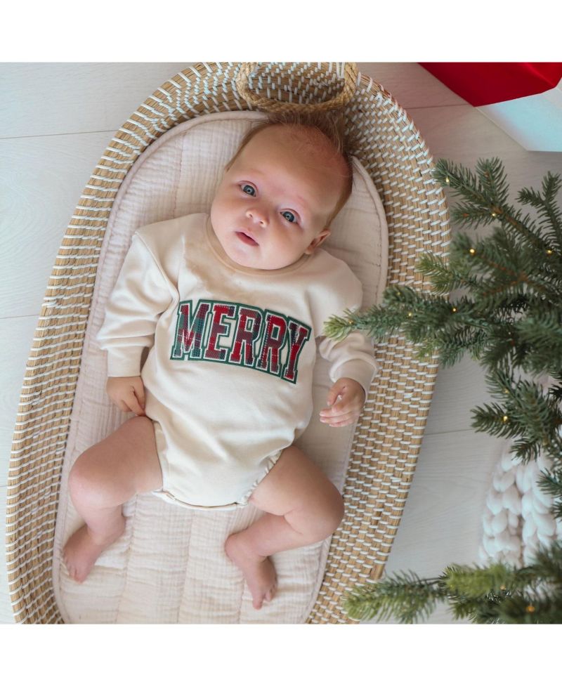 Baby Boys' Tartan Long-Sleeve Holiday Romper
