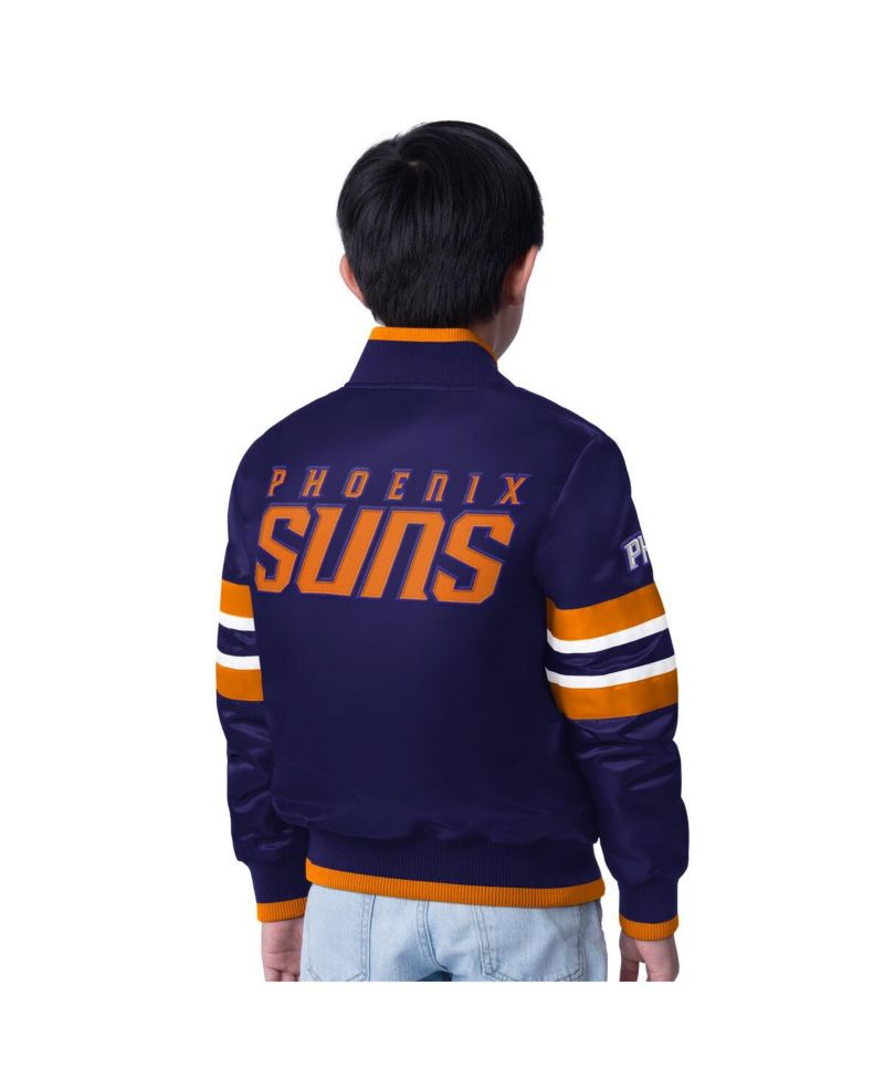 Big Boys and Girls Purple Phoenix Suns Scout Varsity Full-Snap Jacket