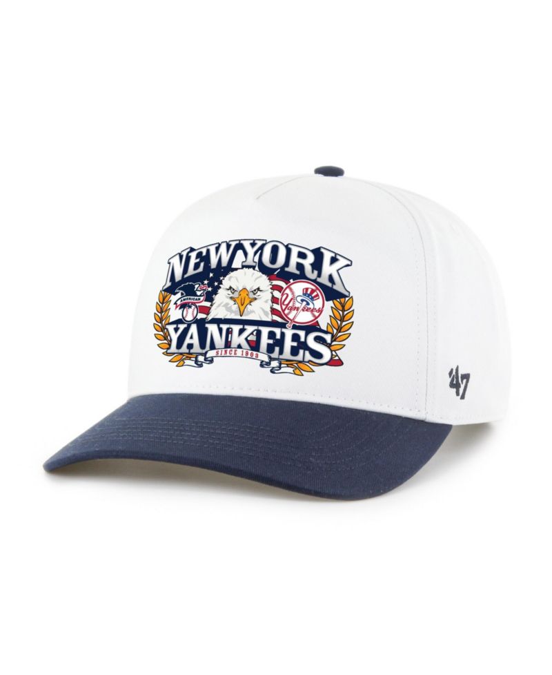 Men's White, Navy New York Yankees Americana Eagle Hitch Adjustable Hat