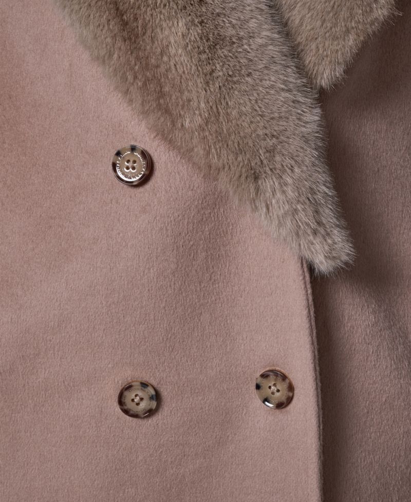 Women's Wool-Blend Faux-Fur-Collar Coat