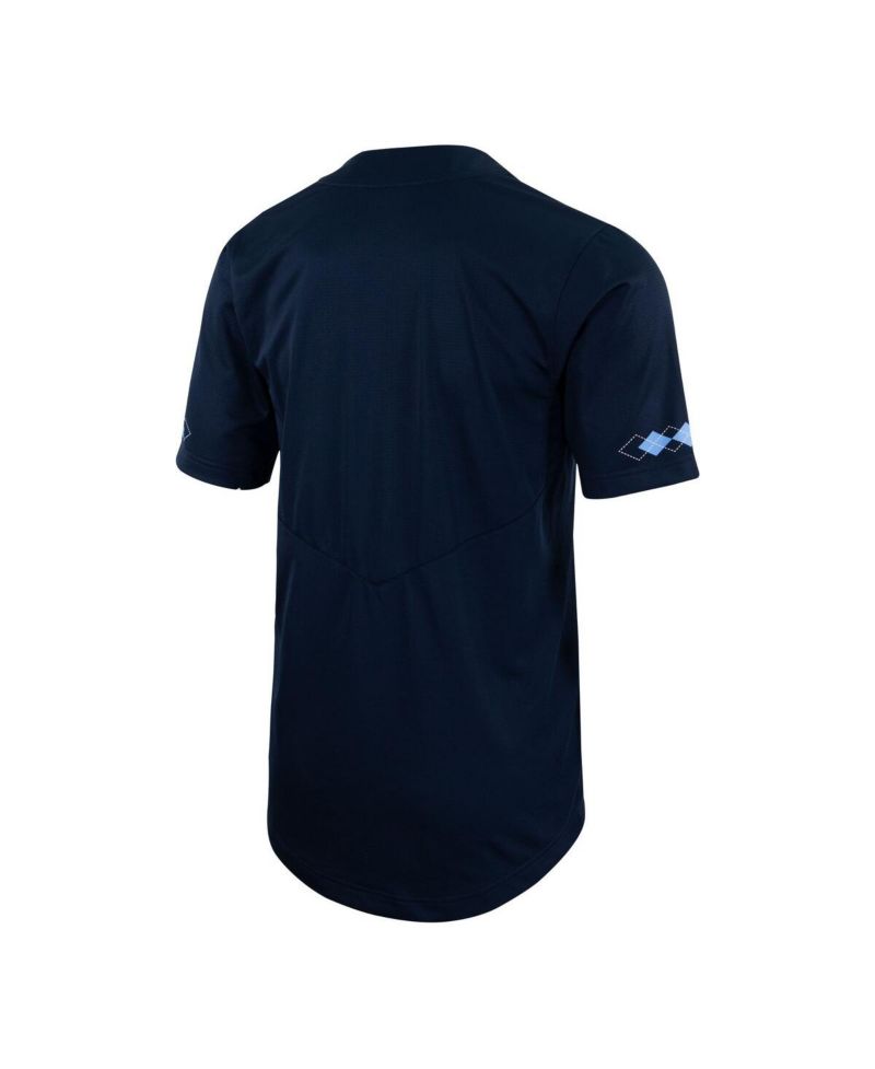 Men's Navy North Carolina Tar Heels Two-Button Replica Baseball Jersey