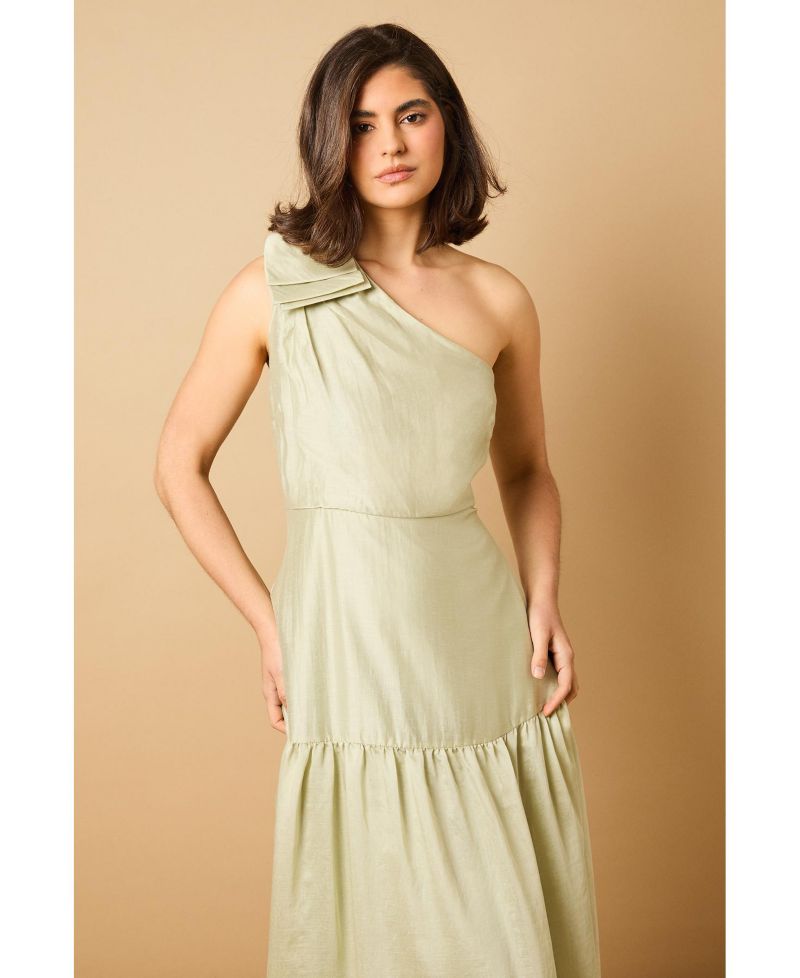 Women's Bow Shoulder Detail Midi Dress