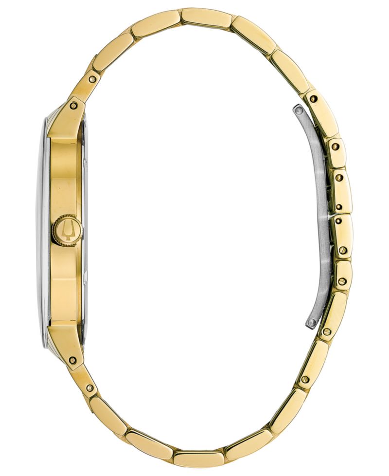 Men's Futuro Diamond Dress Diamond-Accent Gold-Tone Stainless Steel Bracelet Watch 42mm