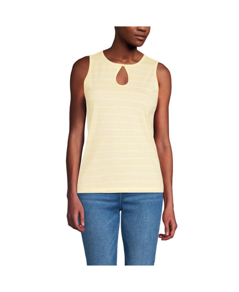 Women's Petite Supima Keyhole Tank