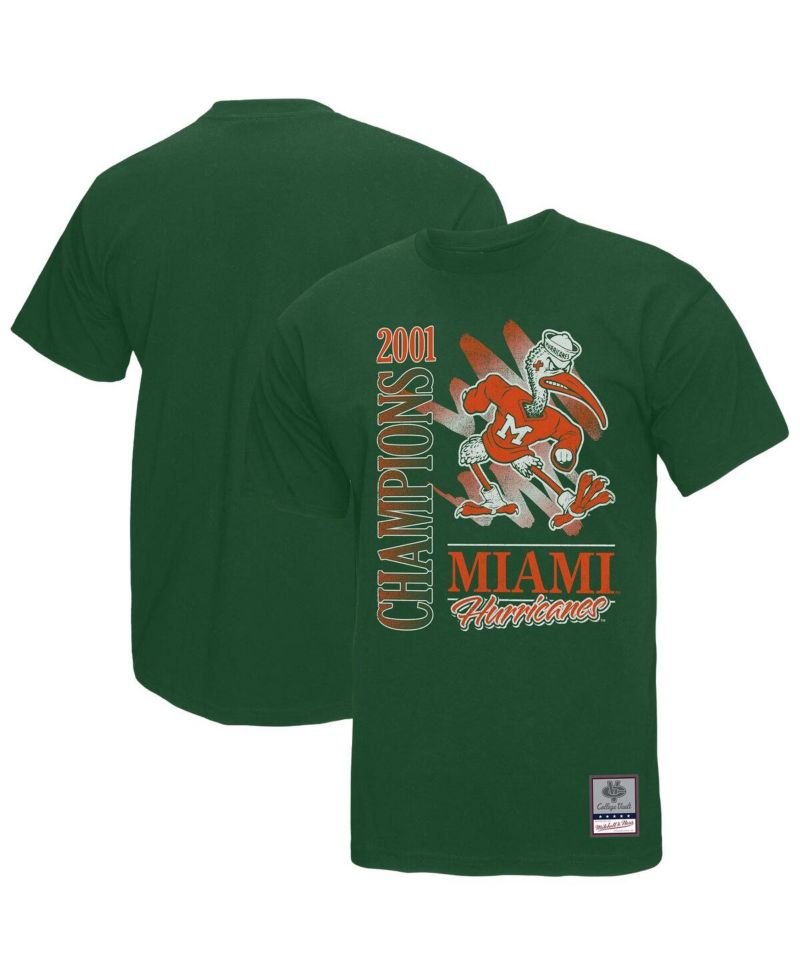 Men's Green Miami Hurricanes Retro Brush Mineral Wash T-Shirt