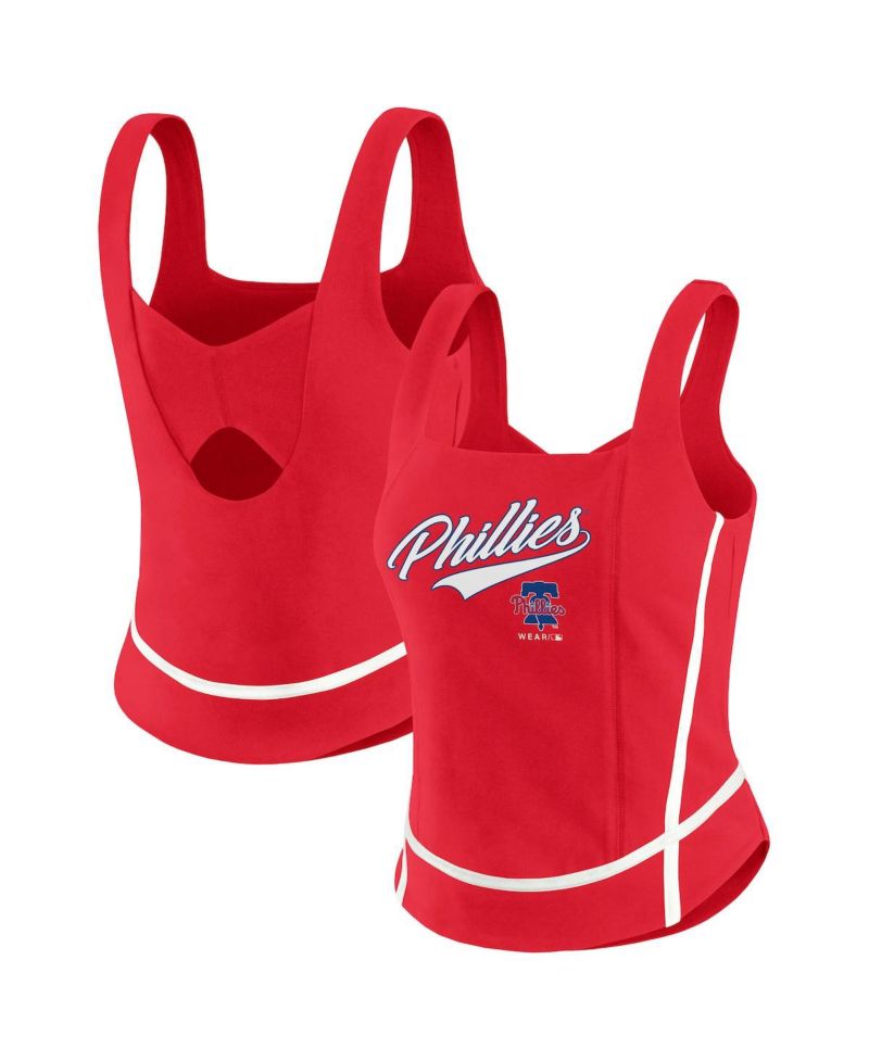 Women's Red Philadelphia Phillies Square Neck Tank Top