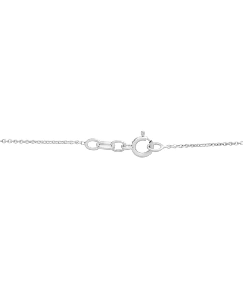 Diamond Octagon Halo Cluster 18" Pendant Necklace (1/10 ct. t.w.) in Sterling Silver