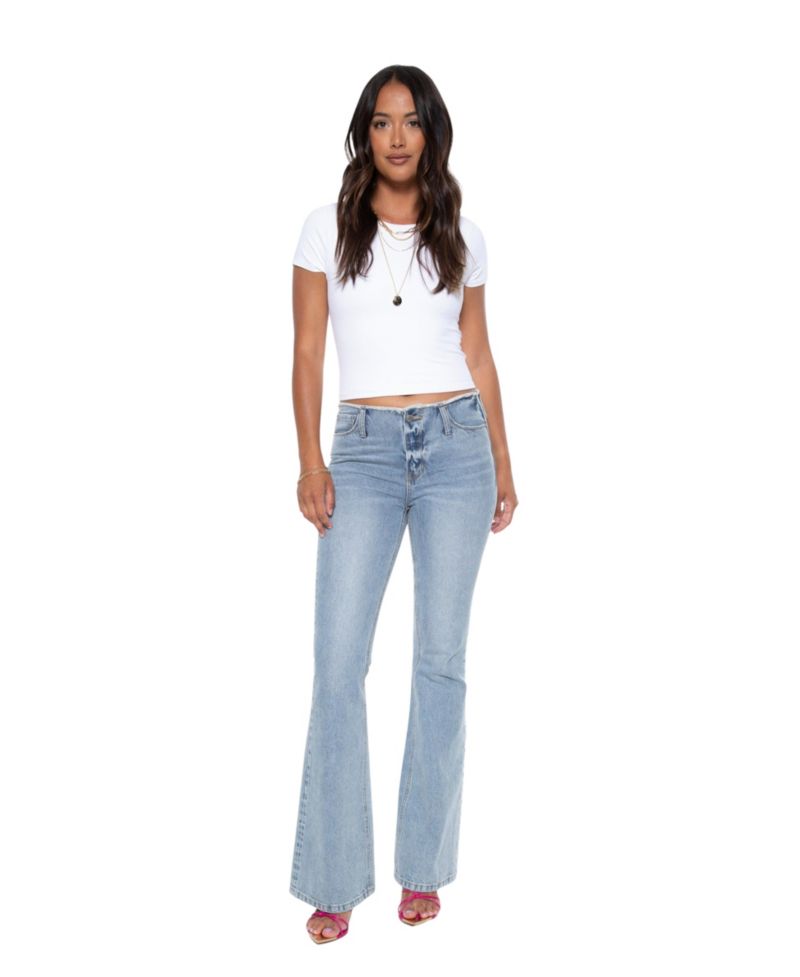 Women's Y2K Cutoff Waist Bootcut Jeans
