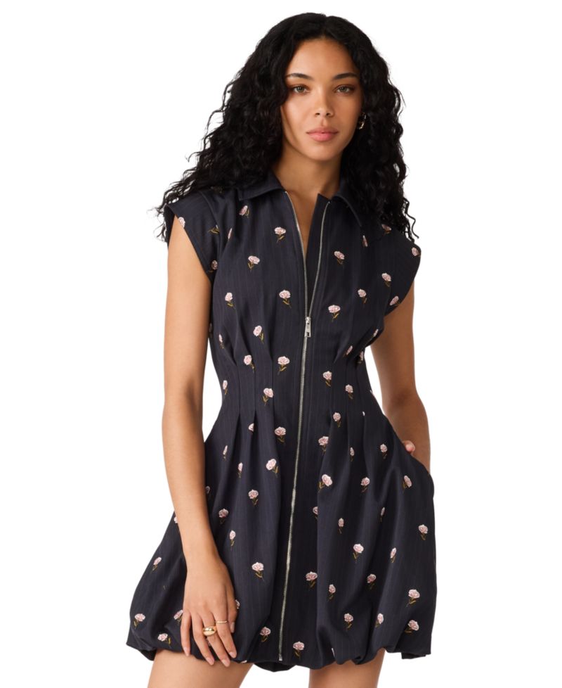 Dyanne Floral-Print Collared Mini Dress