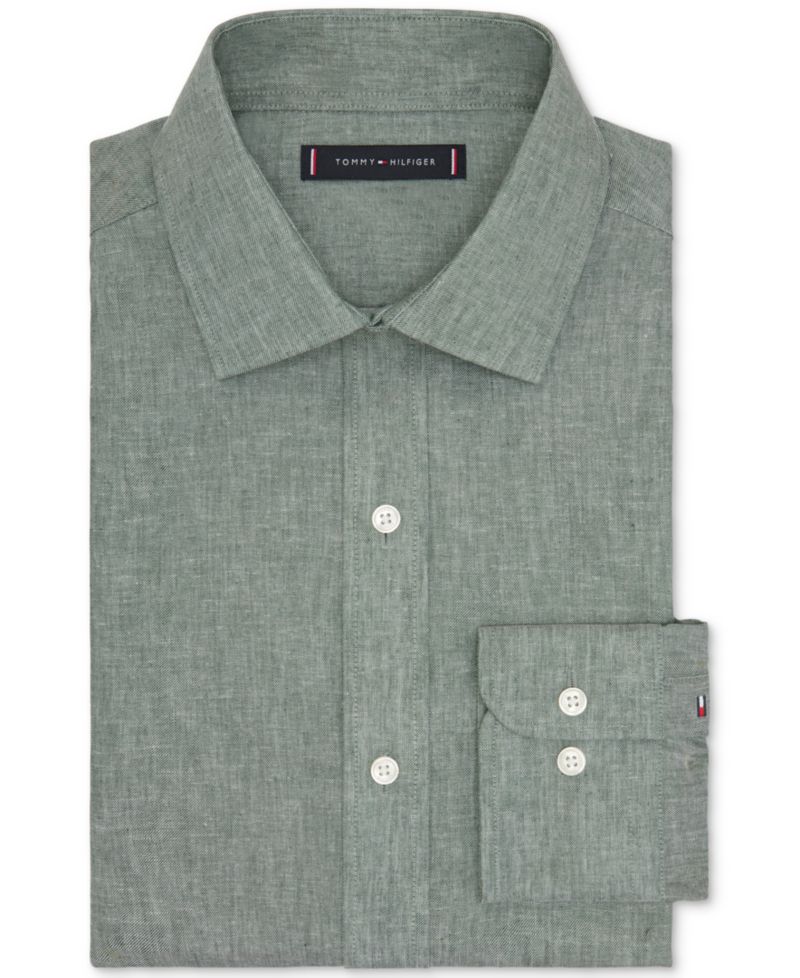 Mens Regular Fit Linen Dress Shirt