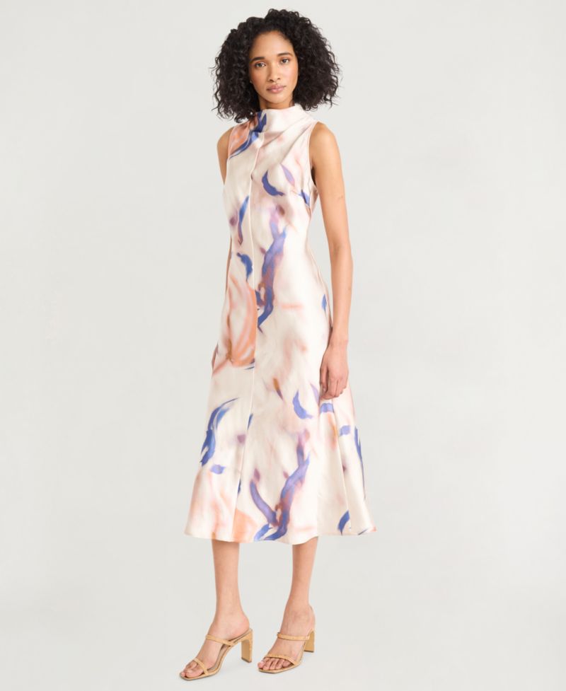 Women's Printed High-Neck Sleeveless Dress