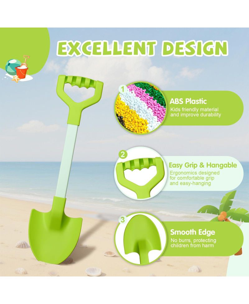 20-Inch Durable ABS Beach Shovels, 2-Piece Set