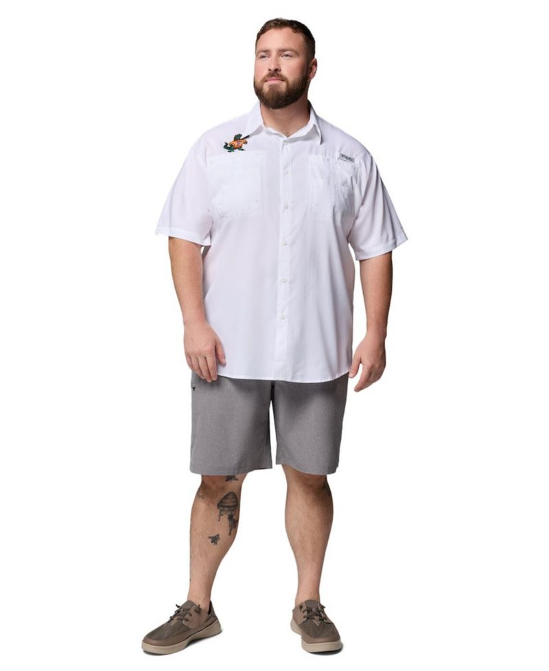 Men's White Florida Gators Big & Tall Tamiami Omni-Shade Button-Down Shirt