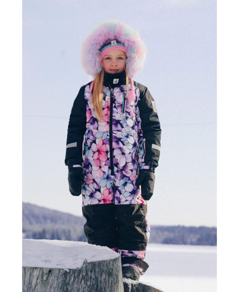 Little Girls ( 6 to 14 ) One Piece Play Snowsuit Floral Print