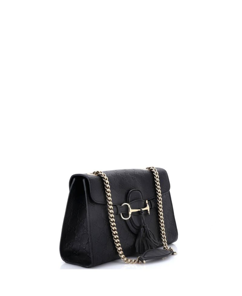 Medium Emily Chain Flap Bag Guccissima Leather